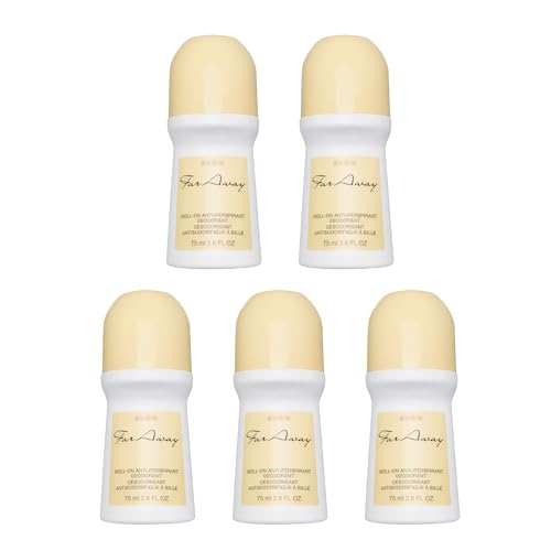 Far Away Roll On Antiperspirant Deodorant for Men & Women (5-Pack) – 24/7 Odor & Sweat Protection with Jasmine & Amber Scent – Quick-Drying, Phthalate-Free Women & Men Deodorant – 2.6 fl oz Each image 3