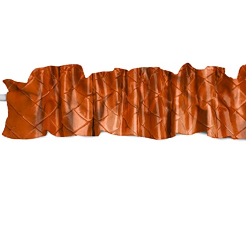 Zen Creative Designs Elegant Pintuck Taffeta Sleeve Topper Window Valance Top Bottom Ruffle Home Décor Bedroom Nursery Kitchen Window (120