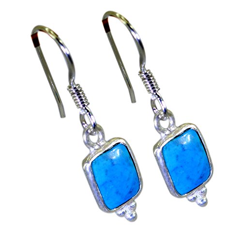 Boucles d'oreilles turquoise femme argent sterling bijoux push back décembre
