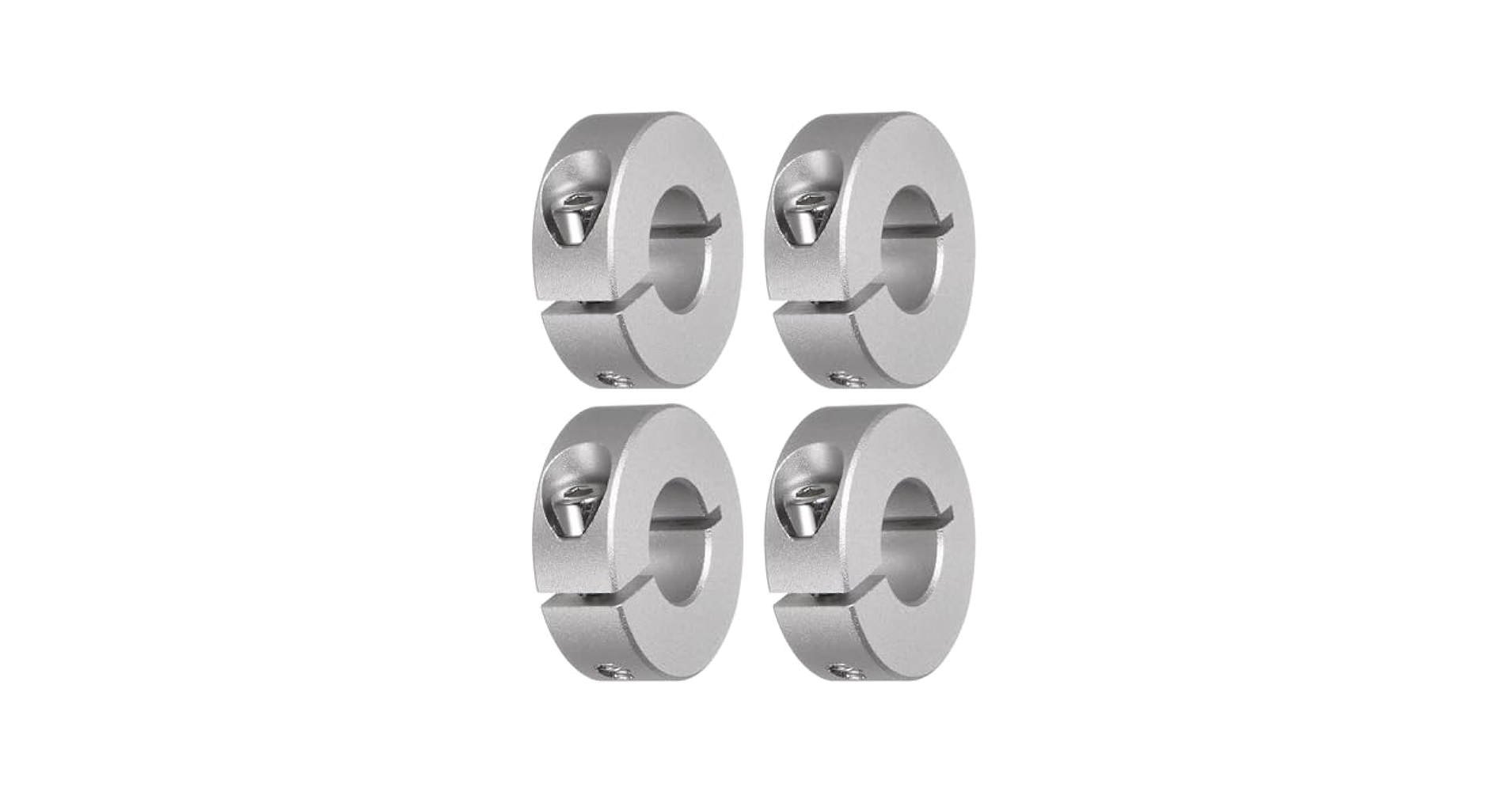 Kozelo 2Pcs Aluminum Alloy Shaft Collar - [12mm Bore X 30mm OD X 10mm Width] Clamping Style Shaft Collar For CNC Machine Tools, Hold Timing Pulleys Use, Silver Tone
