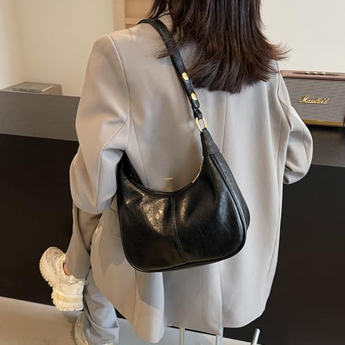 Hobo Bags for Women Leather Retro Crescent Shoulder Everyday Purse Vintage Slouchy Bag Soft Crossbody Handbag3