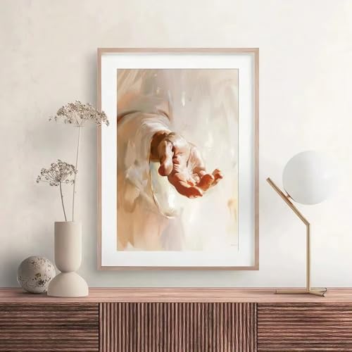 Art chrétien toile mains de Jésus-Christ 80x140 cm tableau minimaliste déco - 3
