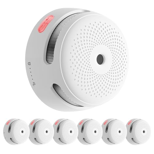 X-Sense Smart Rauchmelder XS01-M, WLAN-Rauchmelder, kompatibel mit FS31/FS61/FS121, SBS50 Basisstation und X-Sense Home Security App, 85 dB Warnsignal, vernetzter Mini-Rauch- und Feuermelder, 6 Stück