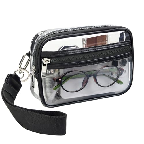 Image of Clear Wristlet Stadium Approved Clear Bag Wallet Transparent Purse for Concerts Sports Events