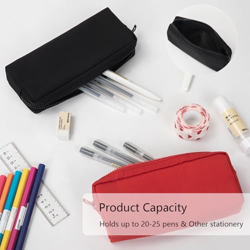 Image of Color Pencil Case Simple Oxford Fabric Bag for Student Lightweight Design (Khaki,Oxford Fabric)