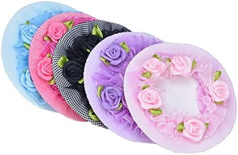 IRIIRIO 5pcs Colored Hair Nets Hair Snood Flower Edge Elastic Band Bun Cover for Ballet Dancer Skating Gymnastics Performance Dancers Hair Accessories