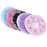 IRIIRIO 5pcs Colored Hair Nets Hair Snood Flower Edge Elastic Band Bun Cover for Ballet Dancer Skating Gymnastics Performance Dancers Hair Accessories