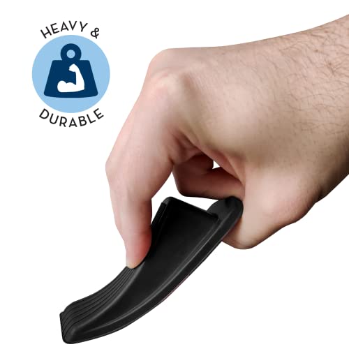 S&T Inc. Heavy Duty Rubber Door Stopper For Residential And Commercial Use, Black, 4.8 In. X 2.2 In. X 1.3 In, 4 Pack #TOP1