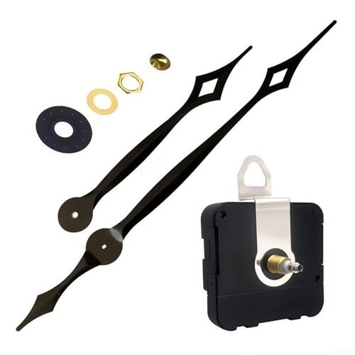 Zilimontt Ensemble de remplacement de mécanisme d'horloge à monter soi-même avec mécanisme à couple élevé et longues aiguilles pour grandes horloges...
