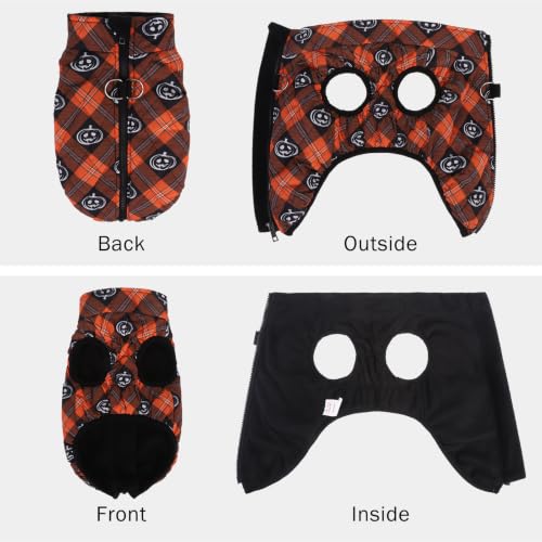 Image of SCENEREAL Halloween Winter Dog Vest Coat with Harness Built in