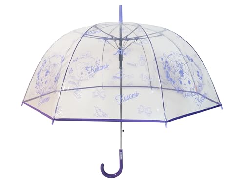 CyP Brands  Hello Kitty, Sanrio Kuromi, Paraguas Infantil, Manual, Transparente, Tipo Burbuja, 57 cm, Licencia Oficial, Resistente al Viento