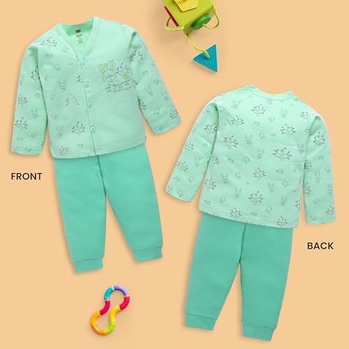 Image of LuvLap Baby Boys & Girls Full Sleeve100% Cotton Jhabla & Pyjama Sets Pack of 2