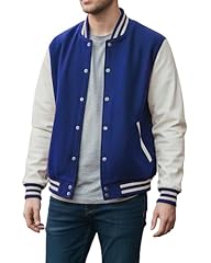 Royal Blue and White - Varsity Jacket Men