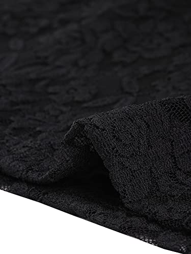 Allegra K Women's Lace Evening Pencil Long Sleeve Bodycon Mini Dress X-Small Black #TOP4