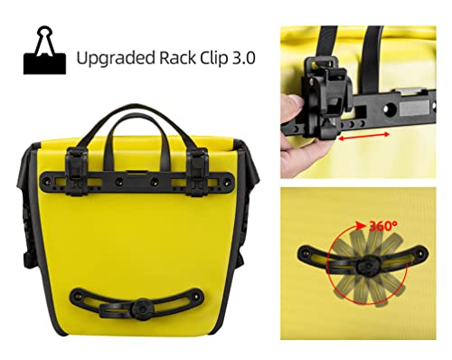 Rockbros Front Roller Panniers Bag Front Rack Bike Bag Durable Shelf Package With Carrying Handle & Free Shoulder Strap For Touring Picnic Commuting 1 Pair #TOP2