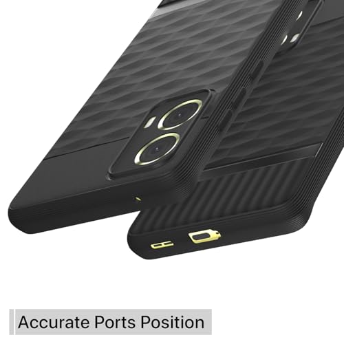 Image of Pikkme Back Cover for Motorola Moto G85 5G Camera Protection 3D Hexa Cube Design Silicone Protective Bumper Case (Black)