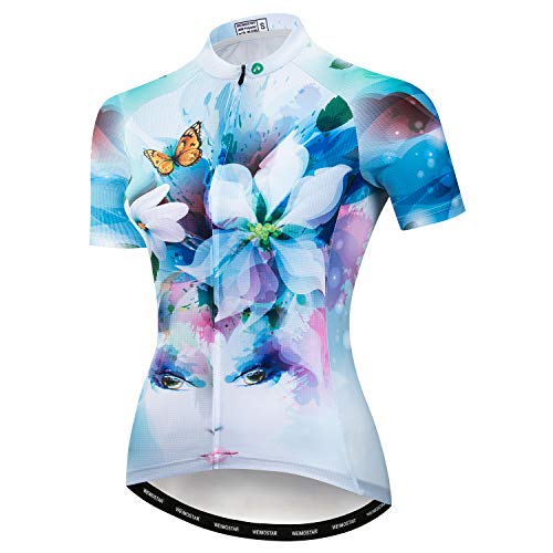 Cycling Jersey Women's Bicycle Tops Breathable Shirt Mountain Clothing Bike Top MTB Road Jersey Short Sleeve Summer Multi XL