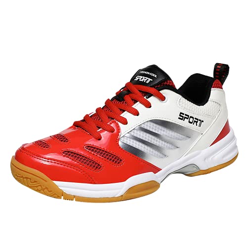 Tennis Badminton Shoes Men's Shoes New ox Tendon Bottom wear Resistant Anti Slip Men's Low top Spring Table Tennis Shoes (Red,10)