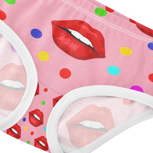 Red Lips Colorful Polka Dots Toddler Girls's Underwear 2T 202c13504