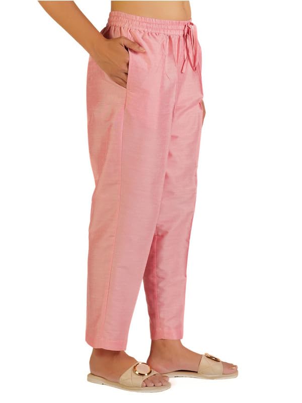 Image of Trouser Pants for Women,Stylish Trousers for Woman for Kurti Relaxed & Regular Straight fit Palazzo,Ethnic Bottom Formal Pants for Women Office wear Casual & Daily Use
