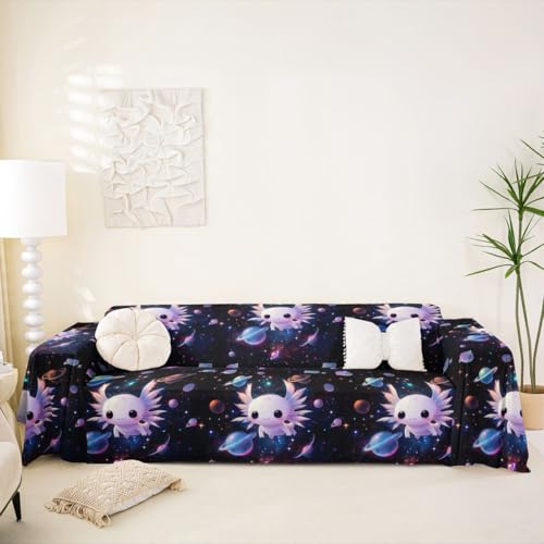 Homewish Housse de Canapé Axolotl Mignon, Housse de Fauteuil Galaxies Planètes, Protège Canapé...