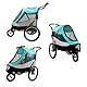 Petique Trailblazer Jogger Hundewagen für mittelgroße Hunde & Katzen, Luftreifen, verstellbarer Griff, Pee Pad, 3 Leinen, Regenhaube, Fahrradadapter – Farbe: Neptune