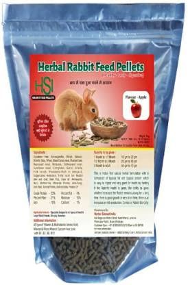 Herbal Sinovet India Rabbit pellets Feed Apple Flavour ISO (9001-2015) Certified Fruit 1 kg Dry Young Rabbit Food (1kg)