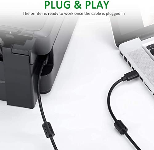 Image of USB Printer Cable 1.5 Meter (4.92 Feet) USB A to USB B 2.0 High-Speed Cable Compatible with HP, Canon, Epson, Dell, Samsung, Lexmark, Xerox Printers & Scanners