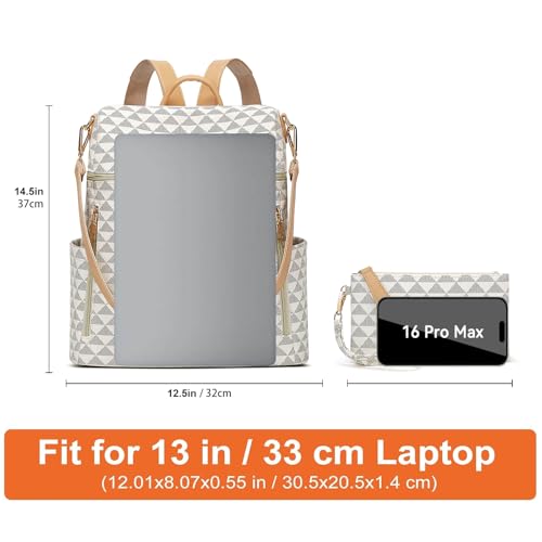 Image of Backpacks for Women Fashion PU Leather Bag Multipurpose Design Convertible Satchel Bag Travel Backpack Handbag and Purse 2Pcs