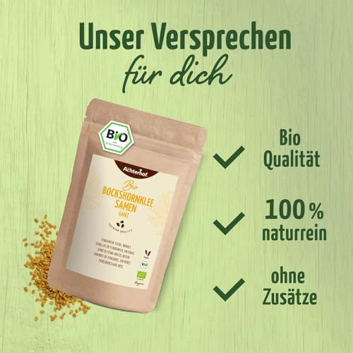 Bockshornklee Samen ganz BIO (1kg) | Bockshorn-Tee | Bockshornkleesamen | Ideal als Tee oder Gewürz | Fenugreek Seeds Whole Organic