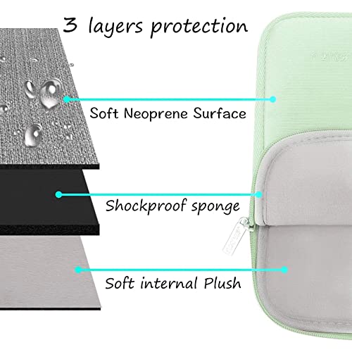 Image of MOSISO Laptop Case 16 inch, 15-15.6 inch Laptop Sleeve Bag Compatible with MacBook Pro 16 inch, HP, Acer, Dell, Lenovo, ASUS Notebook, Neoprene Computer Sleeve Bag with Small Case,Honeydew Green