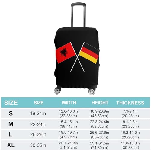 Albania Germany Flag Travel Luggage Cover for Suitcase 19-32 Inches Elastic Washable Baggage Protector2