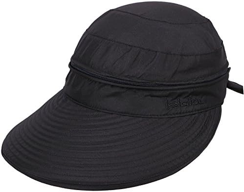 Women's UPF 50+ UV Sun Protective Wide Brim 2 in 1 Beach Hat Visor