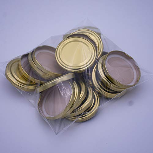 Flaschenbauer 24er Set Premium Sturzgläser 230ml - Vielseitige Marmeladengläser & Einmachgläser mit Wahlweise Farbigen Twist Off Deckeln - Ideal für Suppen, Dips, Tee, Kräuter - TO82/Gold – Bild 8