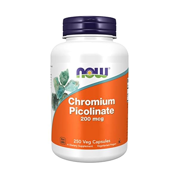Now Foods, Chrome Picolinate, 200 mcg, 250 Capsules végétaliennes, Oligo-Élément, Chrome, Sans Gluten, Sans Soja, Végétarien