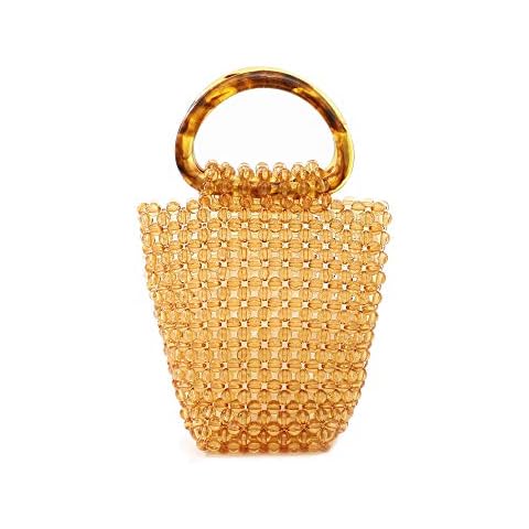 YUSHINY Women Colored Transparent Beaded Acrylic Handbag Handmade Evening Bags for Wedding Party Cover