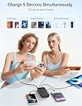 Chargeur portable 32000mAh, BLJIB 22.5W QC 3.0 PD 20W affichage LED intelligent charge rapide avec câbles intégrés Power Bank, batterie externe charge 5 appareils compatibles avec téléphones (Noir)