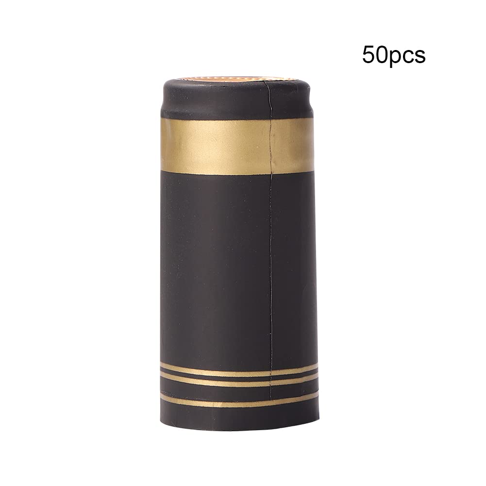 Set 60 Capsule Termorestringenti Per Vino - 5 Colori (Oro, Argento, Rosso, Nero, Blu) Con Tappi In Sughero