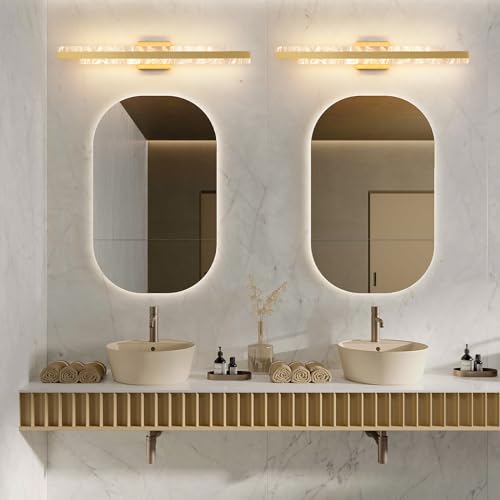 HAHZT Modern Bathroom Vanity Light: Brushed Gold 32 inch 28W Dimmable LED Bath Bar Light Fixtures Over Mirror - Wall Sconce Picture Lights for Paintings Cabinets Bedroom 3000k by HAHZT - Image 4
