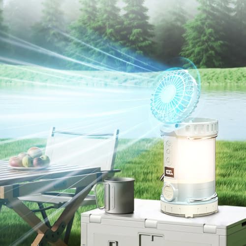 Linterna de camping recargable ventilador pantalla digital luz exterior 3