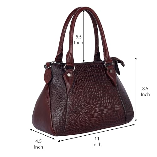 Image of DORPER MONEY Hill Full-Grain Durable Leather Top-Handle satchel Tote Handbags & Shoulder Sling Bags For Women Office Branded Stylish Latest