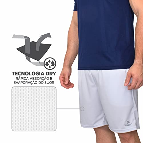 Bermuda Esportiva Basic Muvin – Masculino – Calção Esportivo – Com Bolso - Bermuda Futebol - Tecnolo