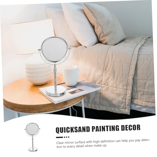 Miroir de maquillage rond rotatif avec face double orientable facilement - 7