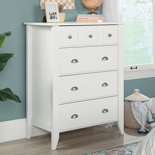 Image of Sauder Shoal Creek Bedroom 4-Drawer Chest, in Soft White finish