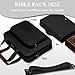 Xihan Waterproof Bible Cover Case for Women,Quilted Bible Case with Leather Handle and Bible Study Kit Includes 5 Pens, 12 Highlighters, 72 Tabs,Bible Journaling Supplies (Black)