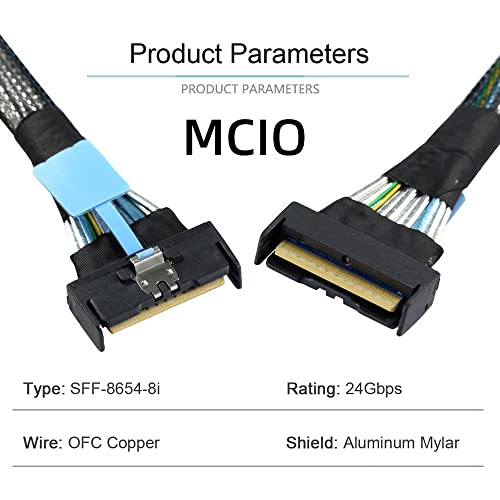 Cable extensor SFF-8654 Slimline SAS 8i PCI-E 5.0 Mini Cool Edge IO de 74 pines 7