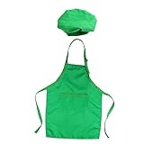 Toyvian 子供用キッズシェフセット 2個 7 13歳向け 子供用エプロンと帽子付き 厚手生地の調理スリーブ採用 キッチンごっこ遊びとベーキングパーティー用