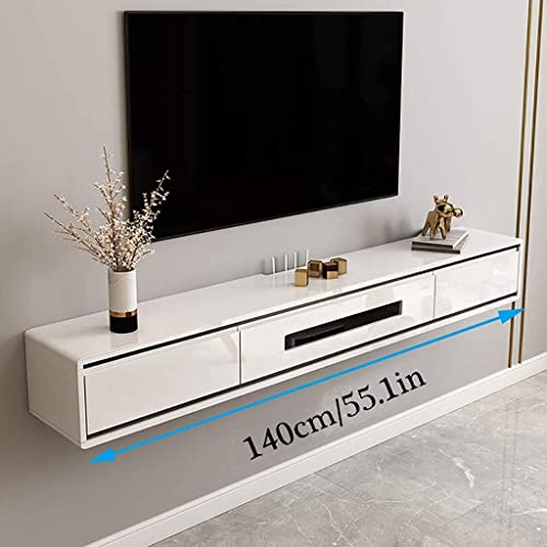 Meuble TV suspendu blanc idéal pour optimiser les petits salons - 2
