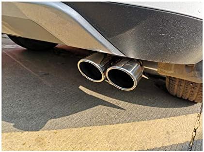 1pcs Silver Double Exit Stainless Steel Exhaust Tail Rear Muffler Tip Tailpipe Trim compatible For Kia Cerato 2010 2011 2012 2013 2014 2015 2016 2017 2018 2019 2020 2021 2022 2023 2024 2025