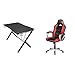Trust GXT 711 Dominus Scrivania Gaming Ergonomica, con Sistema di Gestione dei Cavi, Supporto per Cuffia, 73.5 X 115 X 76 cm & Gxt 705 Ryon Sedia Gaming Ergonomica, Nero/Rosso